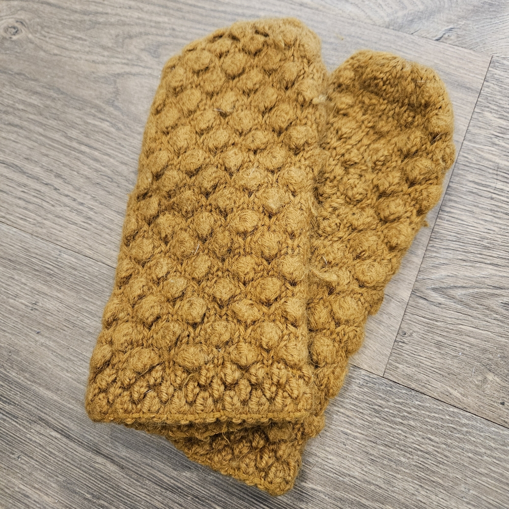 Chunky Knit Mustard Mittens